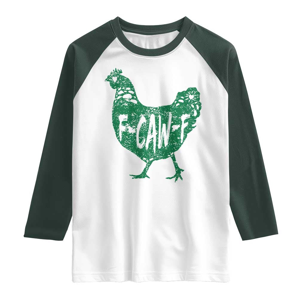 F Caw F Lucky Chicken Raglan Shirt Funny St Patricks Day