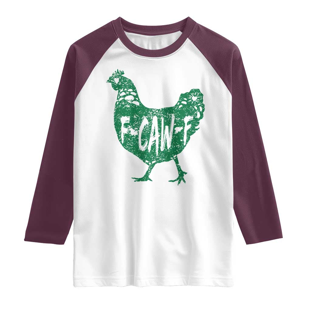 F Caw F Lucky Chicken Raglan Shirt Funny St Patricks Day