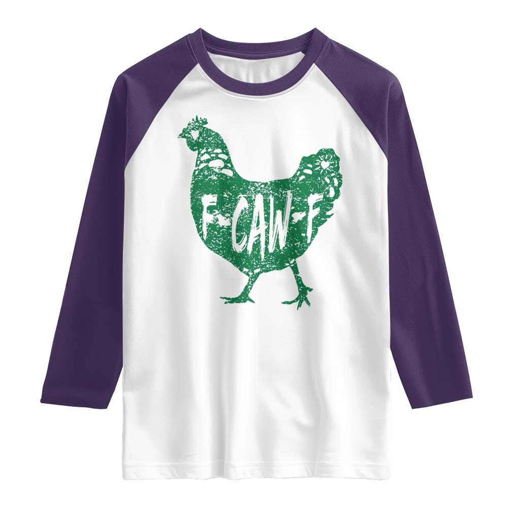 F Caw F Lucky Chicken Raglan Shirt Funny St Patricks Day