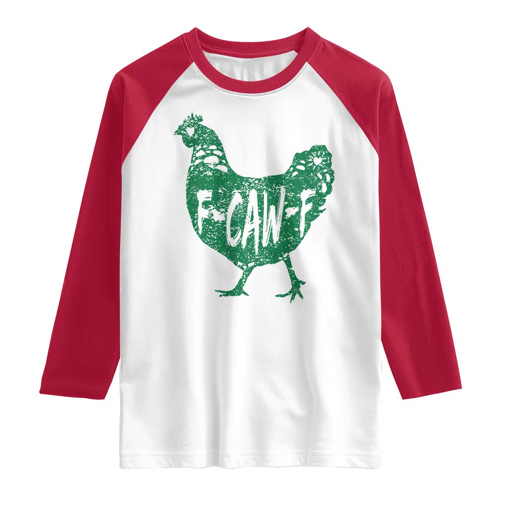 F Caw F Lucky Chicken Raglan Shirt Funny St Patricks Day