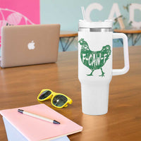 F Caw F Lucky Chicken Tumbler With Handle Funny St Patricks Day