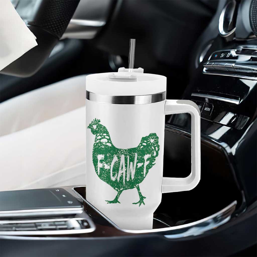 F Caw F Lucky Chicken Tumbler With Handle Funny St Patricks Day