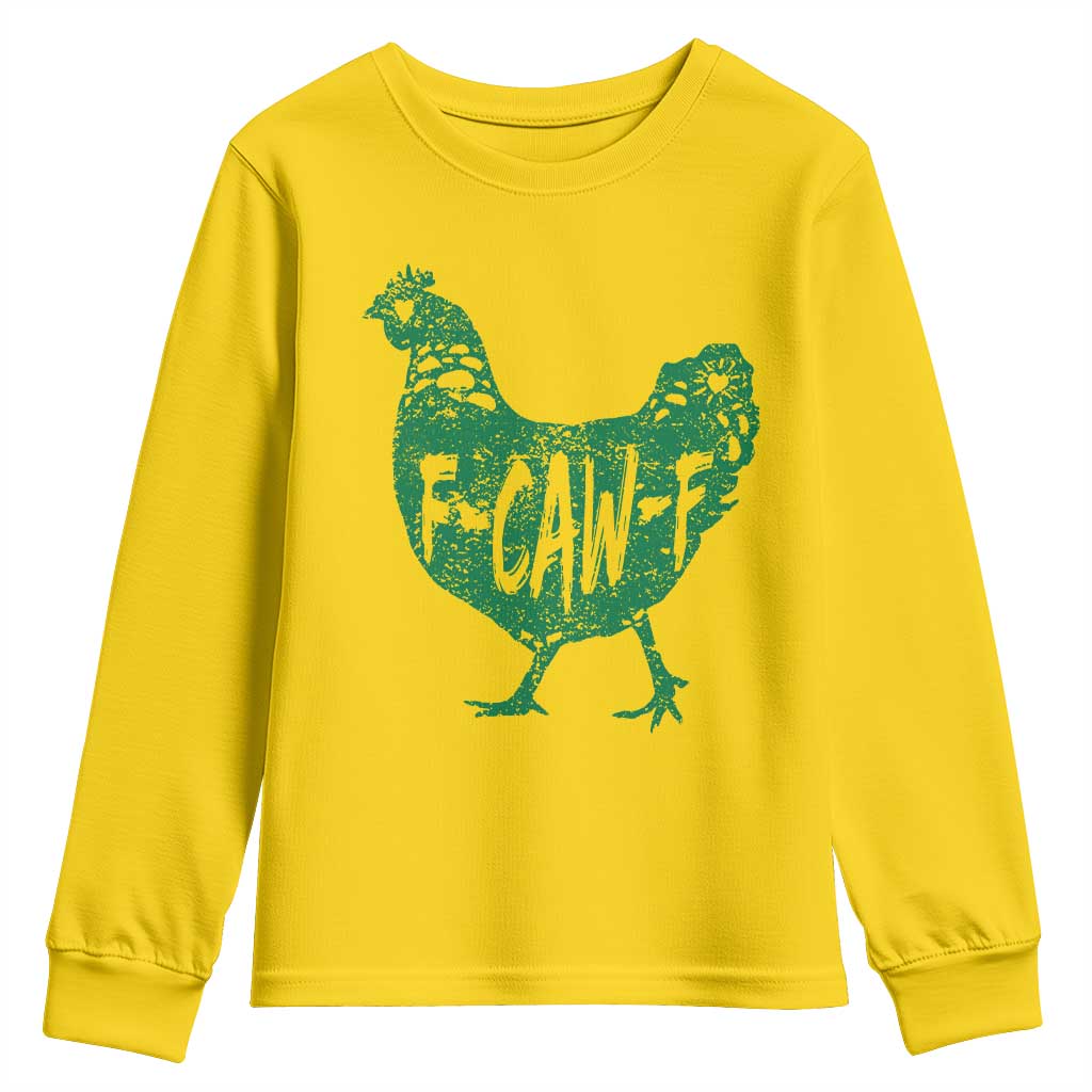 F Caw F Lucky Chicken Youth Sweatshirt Funny St Patricks Day
