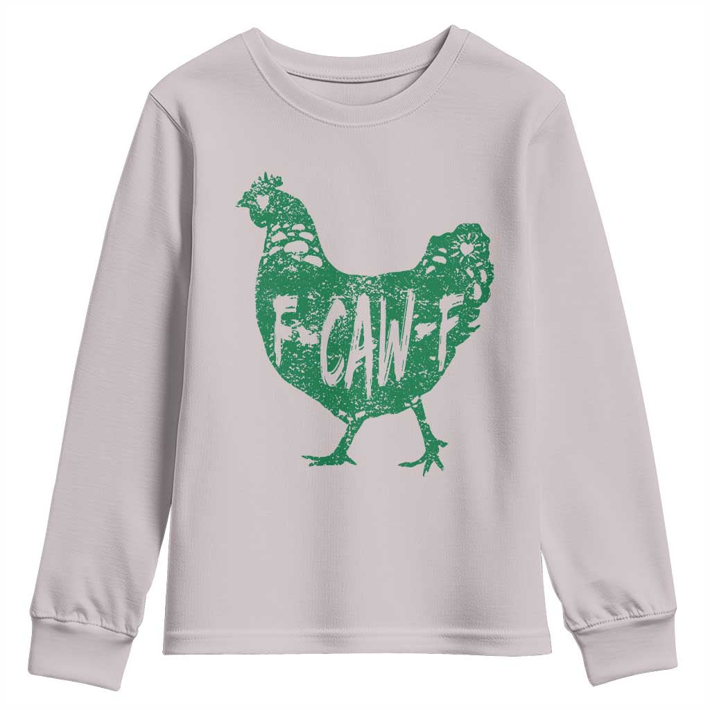 F Caw F Lucky Chicken Youth Sweatshirt Funny St Patricks Day