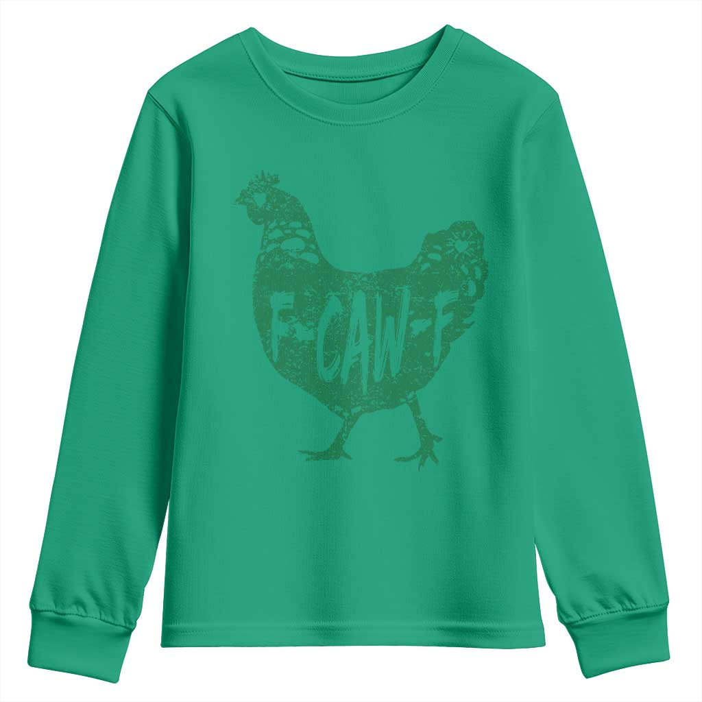 F Caw F Lucky Chicken Youth Sweatshirt Funny St Patricks Day