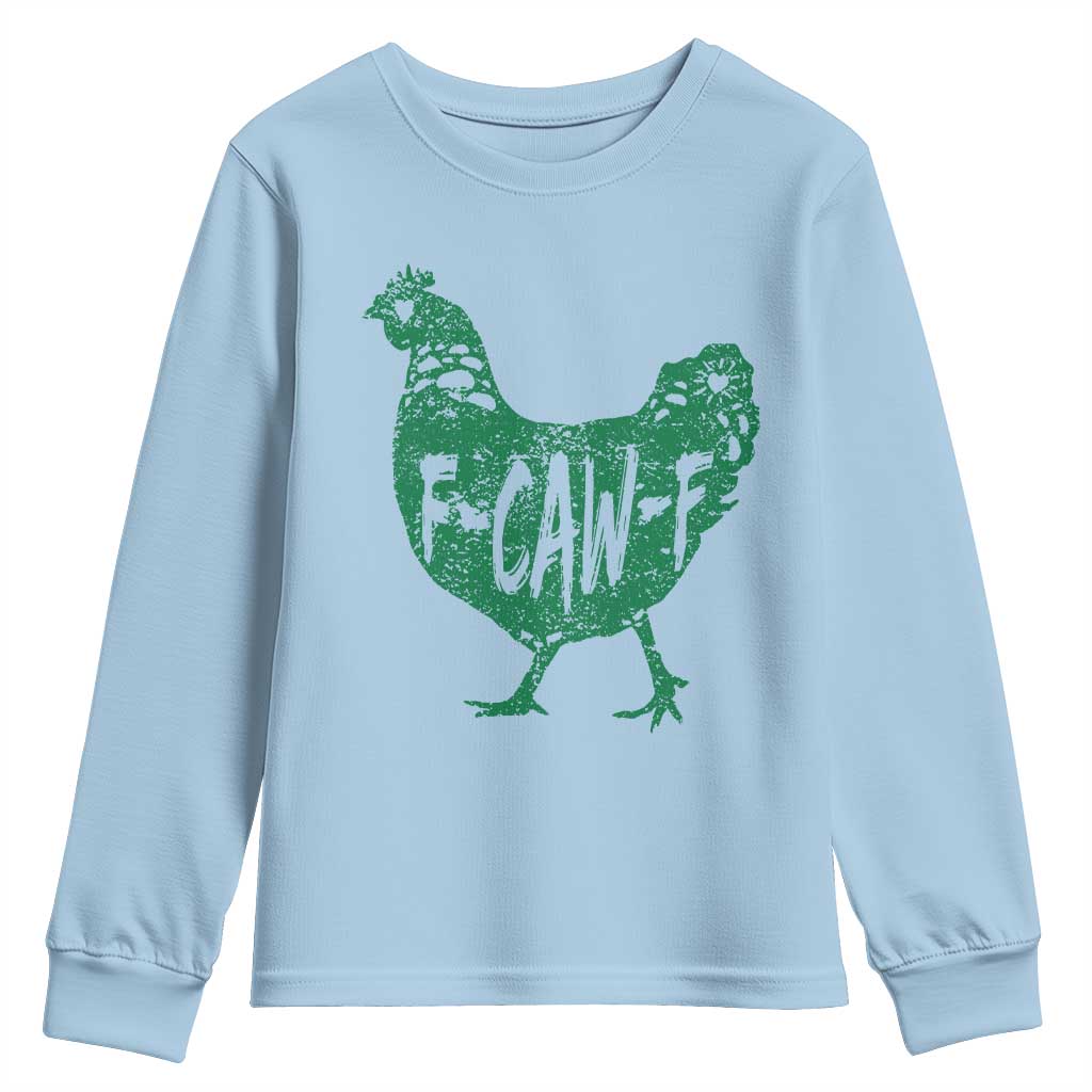 F Caw F Lucky Chicken Youth Sweatshirt Funny St Patricks Day