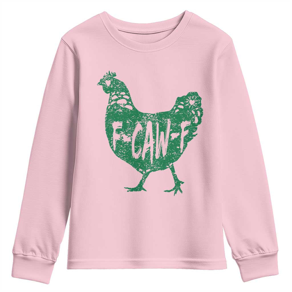 F Caw F Lucky Chicken Youth Sweatshirt Funny St Patricks Day