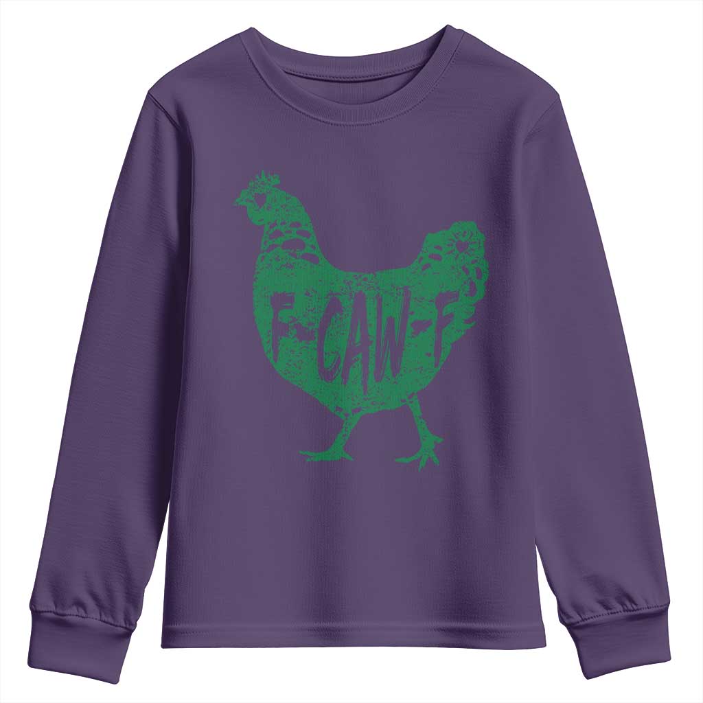 F Caw F Lucky Chicken Youth Sweatshirt Funny St Patricks Day