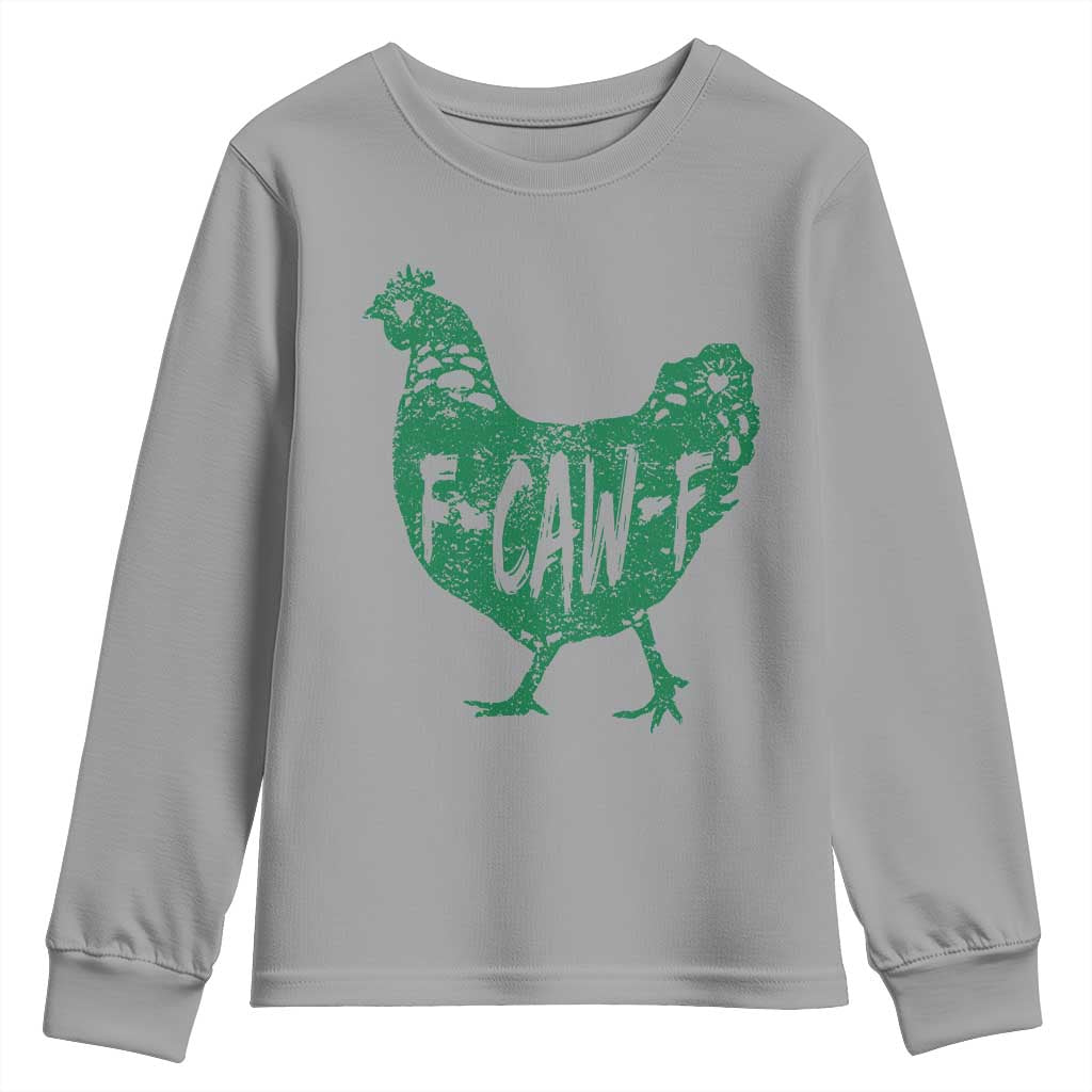 F Caw F Lucky Chicken Youth Sweatshirt Funny St Patricks Day