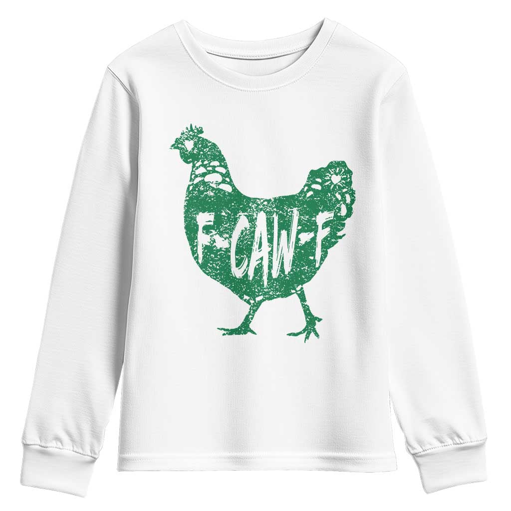 F Caw F Lucky Chicken Youth Sweatshirt Funny St Patricks Day