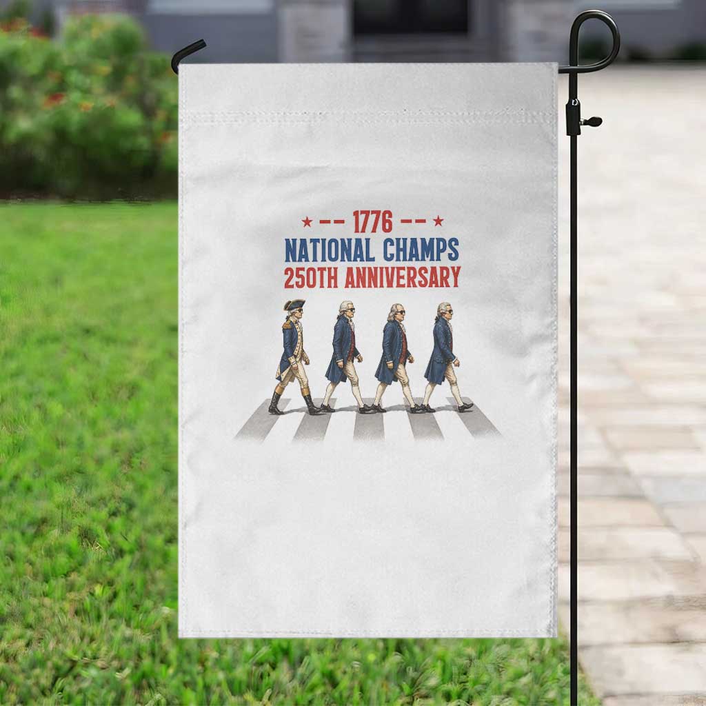 1776 National Champs Garden Flag Funny Founding Father Roading Parody 4th of July
