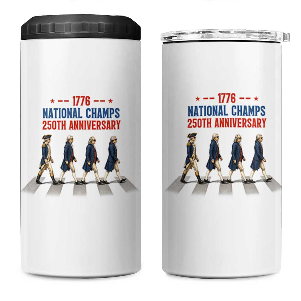 1776 National Champs 4 in 1 Can Cooler Tumbler Funny Founding Father Roading Parody 4th of July