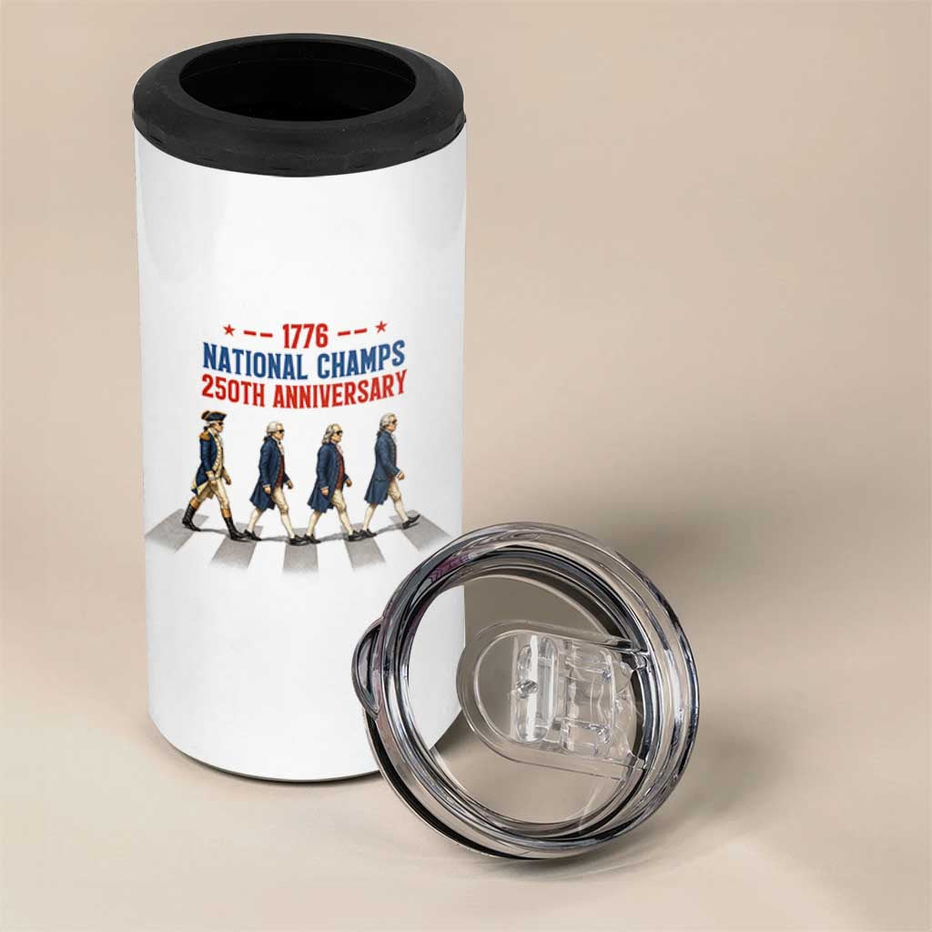 1776 National Champs 4 in 1 Can Cooler Tumbler Funny Founding Father Roading Parody 4th of July