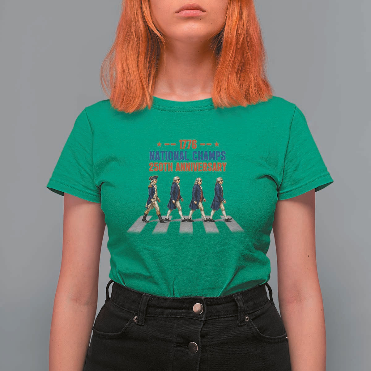 1776 National Champs T Shirt For Women Funny Founding Father Roading Parody 4th of July