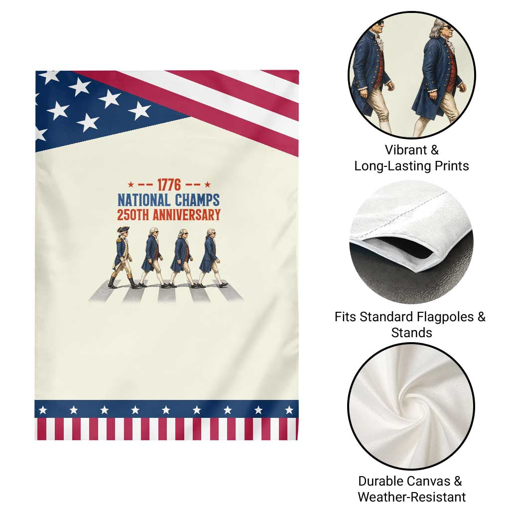 1776 National Champs Patriotic Garden Flag Funny Founding Father Roading Parody 4th of July
