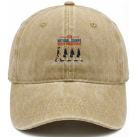1776 National Champs Washed Cotton Baseball Cap Funny Founding Father Roading Parody 4th of July