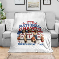 1776 National Champs Throw Blanket Patriotic Founding Fathers Basketball Undefeated America