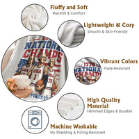 1776 National Champs Throw Blanket Patriotic Founding Fathers Basketball Undefeated America