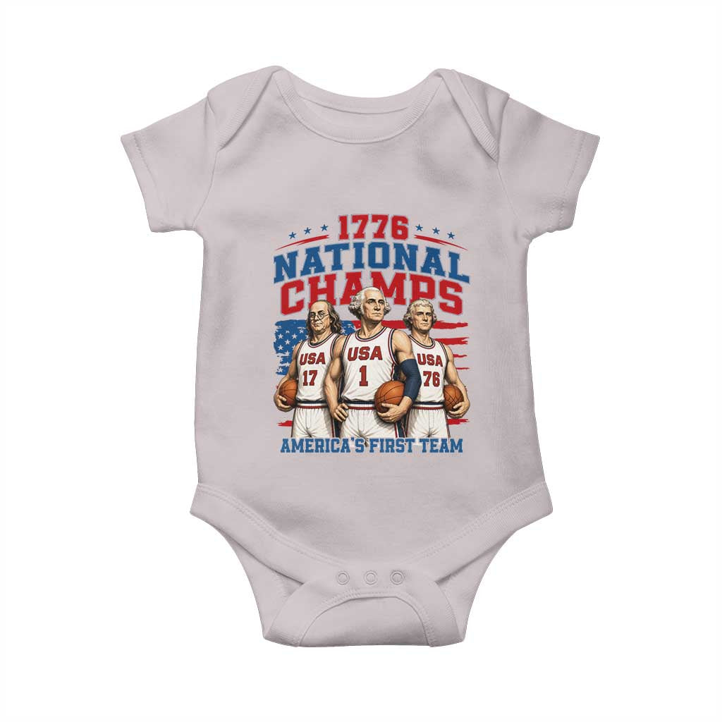 1776 National Champs Baby Onesie Patriotic Founding Fathers Basketball Undefeated America