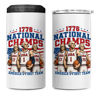 1776 National Champs 4 in 1 Can Cooler Tumbler Patriotic Founding Fathers Basketball Undefeated America