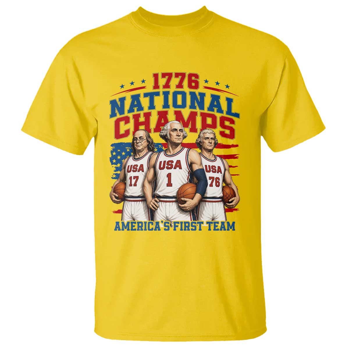 1776 National Champs T Shirt Patriotic Founding Fathers Basketball Undefeated America
