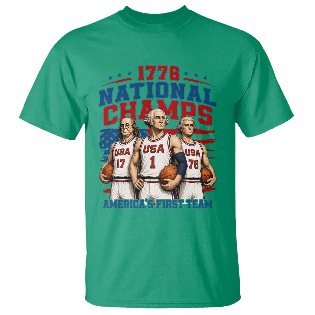 1776 National Champs T Shirt Patriotic Founding Fathers Basketball Undefeated America
