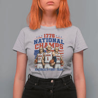 1776 National Champs T Shirt For Women Patriotic Founding Fathers Basketball Undefeated America