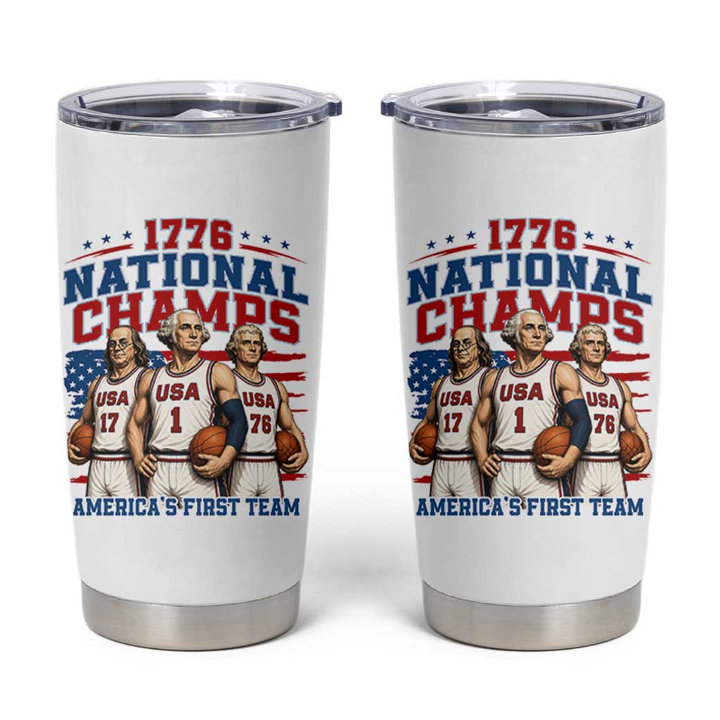 1776 National Champs Tumbler Cup Patriotic Founding Fathers Basketball Undefeated America