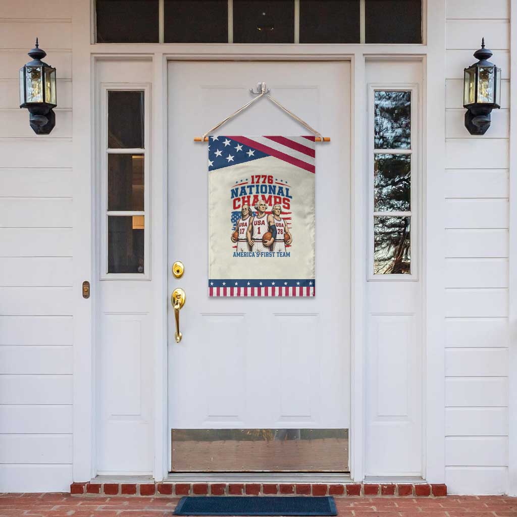 1776 National Champs Patriotic Garden Flag Funny Founding Fathers Basketball Undefeated America