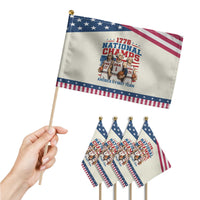 1776 National Champs Patriotic Handheld Flag Funny Founding Fathers Basketball Undefeated America