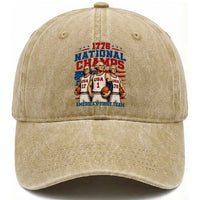 1776 National Champs Washed Cotton Baseball Cap Patriotic Founding Fathers Basketball Undefeated America