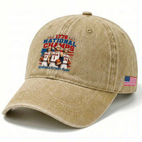 1776 National Champs Washed Cotton Baseball Cap Patriotic Founding Fathers Basketball Undefeated America