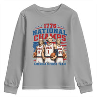 1776 National Champs Youth Sweatshirt Patriotic Founding Fathers Basketball Undefeated America