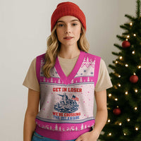 Get In Loser We’re Crossing The Delaware V-Neck Knit Sweater Vest Funny 4th Of July American History