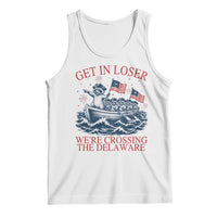 Get In Loser We’re Crossing The Delaware Tank Top Funny Raccoon Meme 4th of July