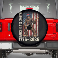 250 Years America Anniversary Spare Tire Cover Patriotic Bigfoot Playing Guitar 4th Of July