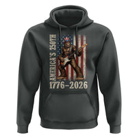 250 Years America Anniversary Hoodie Patriotic Bigfoot Playing Guitar 4th Of July