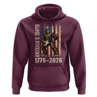 250 Years America Anniversary Hoodie Patriotic Bigfoot Playing Guitar 4th Of July