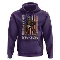 250 Years America Anniversary Hoodie Patriotic Bigfoot Playing Guitar 4th Of July