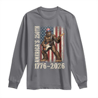 250 Years America Anniversary Long Sleeve Shirt Patriotic Bigfoot Playing Guitar 4th Of July