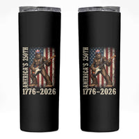 250 Years America Anniversary Skinny Tumbler Patriotic Bigfoot Playing Guitar 4th Of July