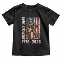 250 Years America Anniversary Toddler T Shirt Patriotic Bigfoot Playing Guitar 4th Of July
