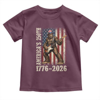 250 Years America Anniversary Toddler T Shirt Patriotic Bigfoot Playing Guitar 4th Of July