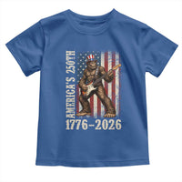 250 Years America Anniversary Toddler T Shirt Patriotic Bigfoot Playing Guitar 4th Of July