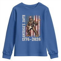 250 Years America Anniversary Youth Sweatshirt Patriotic Bigfoot Playing Guitar 4th Of July
