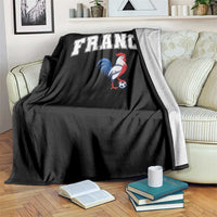 France Flag Gallic Rooster French National Pride Throw Blanket