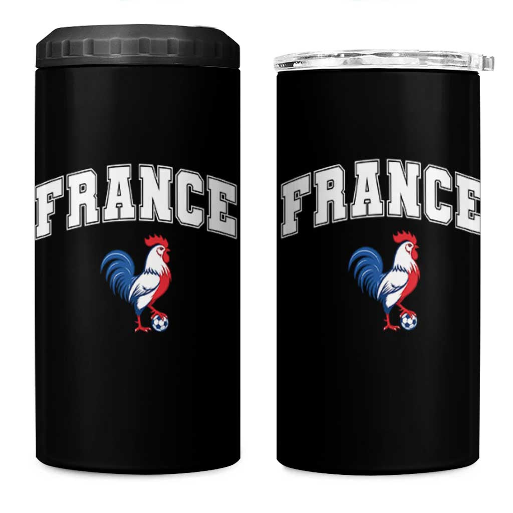 France Flag Gallic Rooster French National Pride 4 in 1 Can Cooler Tumbler
