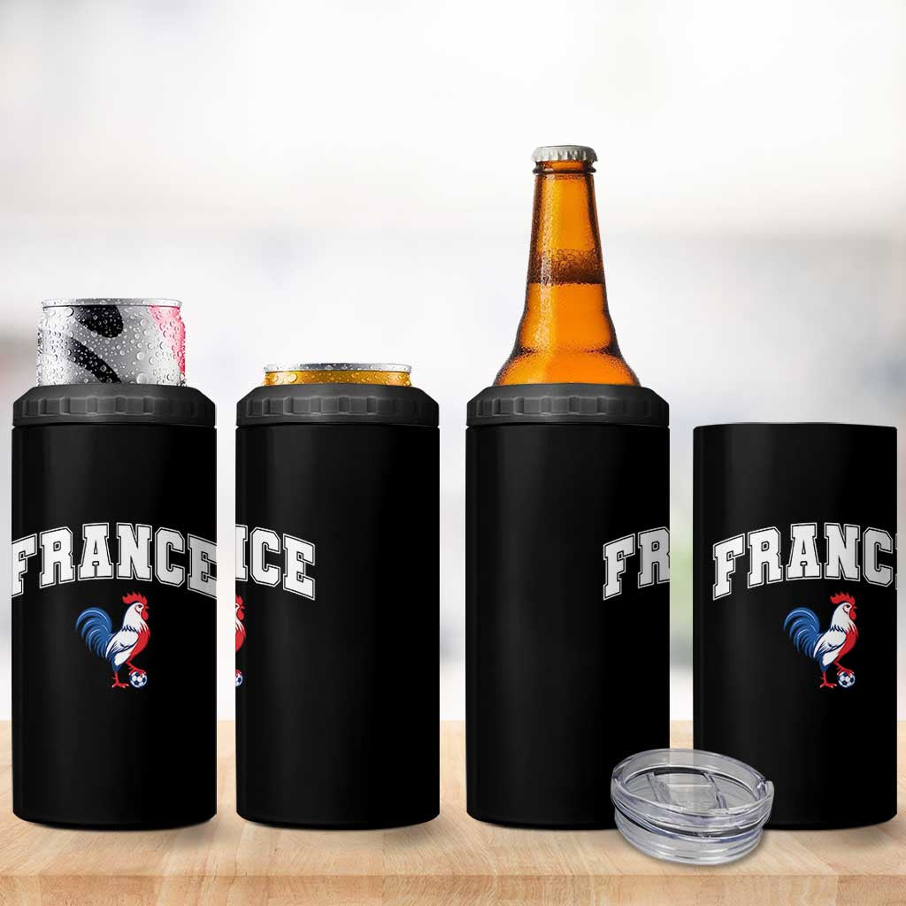 France Flag Gallic Rooster French National Pride 4 in 1 Can Cooler Tumbler