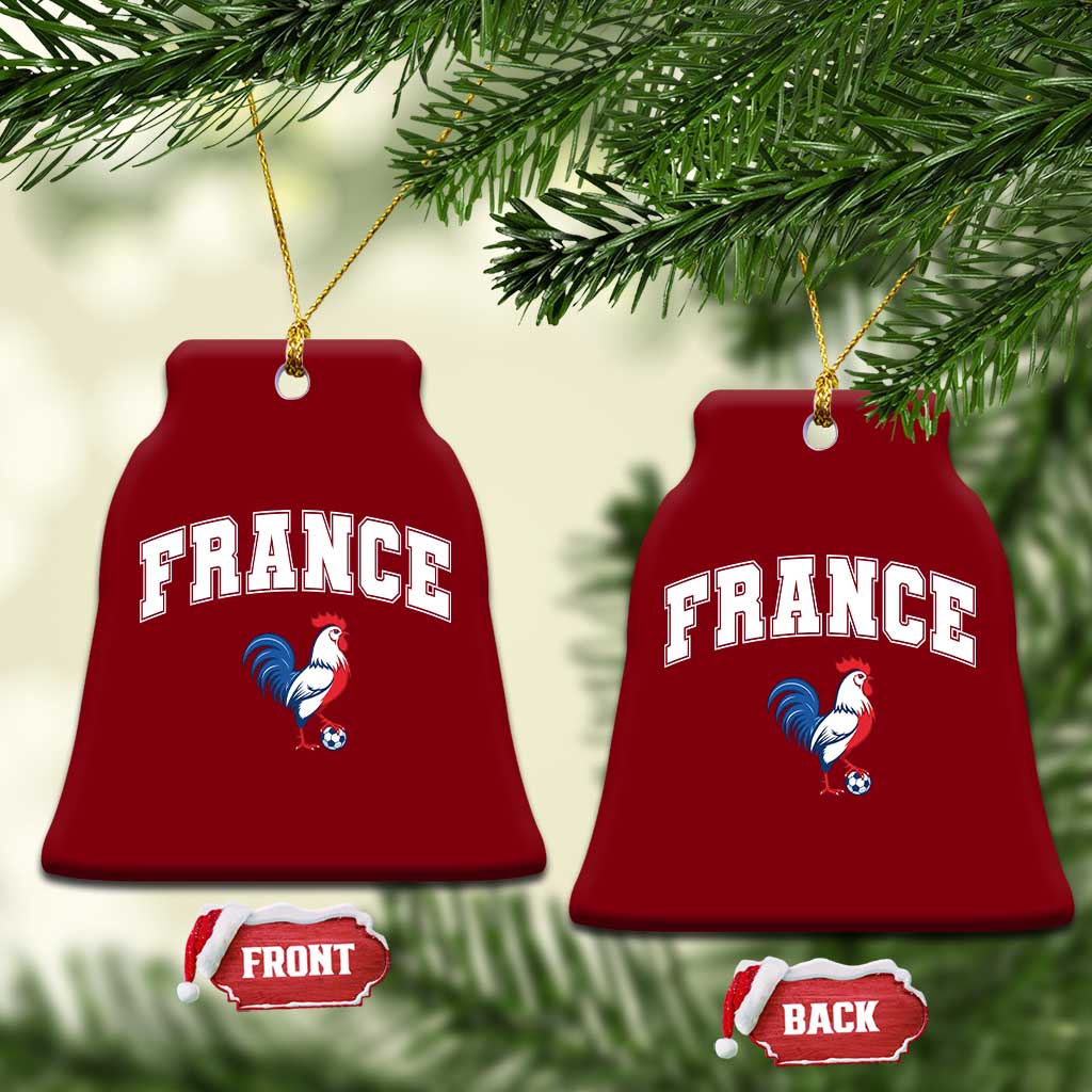 France Flag Gallic Rooster French National Pride Ceramic Ornament