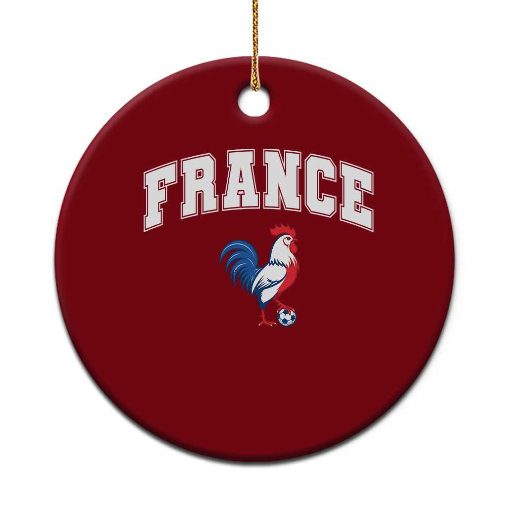 France Flag Gallic Rooster French National Pride Ceramic Ornament